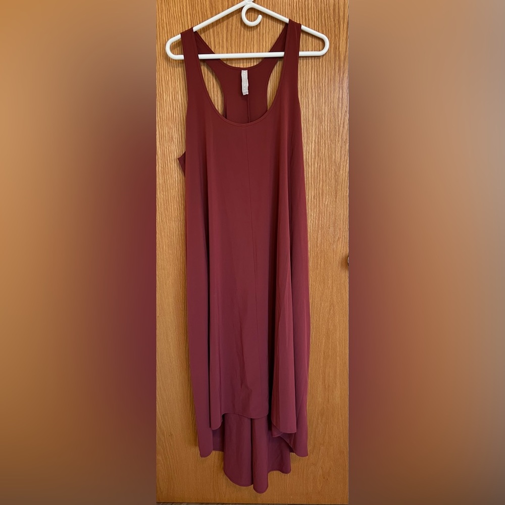 Athleta Sleeveless Travel Maxi Dress Size XL Maroon - Picture 3 of 10